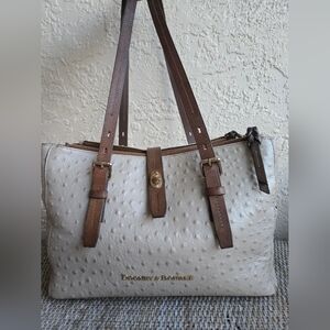 Dooney & Bourke ostrich-embossed leather satchel/ shoulder Bag